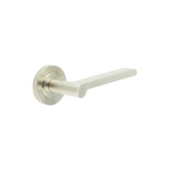 Fitzrovia Door Handles Plain Rose Satin Nickel