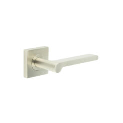 Fitzrovia Door Handles Square Plain Rose Satin Nickel