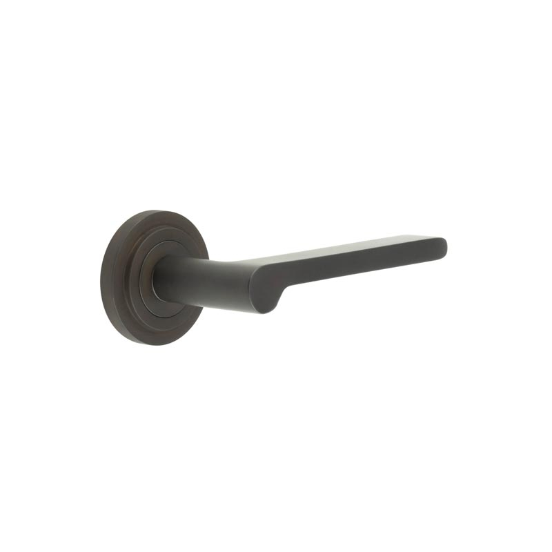 Fitzrovia Door Handles Stepped Rose Dark Bronze