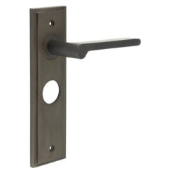 Fitzrovia Door Handle Bathroom Backplate Dark Bronze