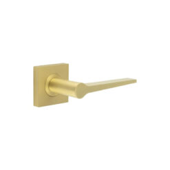 Knightsbridge Door Handle on Square Plain Rose Satin Brass