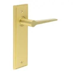Knightbridge Door Handle Latch Backplate Satin Brass