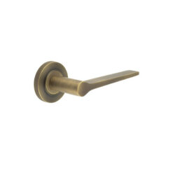 Knightsbridge Door Handle on Knurled Rose Antique Brass