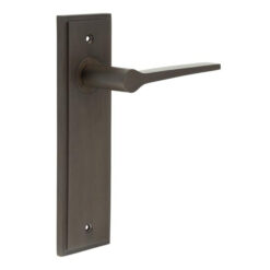 Knightbridge Door Handle Latch Backplate Dark Bronze