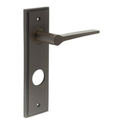 Knightbridge Door Handle Din Bathroom Backplate Dark Bronze