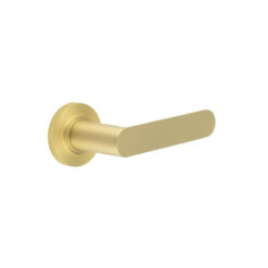 Kensington Door Handles Knurled Rose Satin Brass