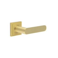 Kensington Door Handles Square Stepped Rose Satin Brass