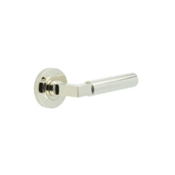 Westminster Door Handles Plain Rose Polished Nickel