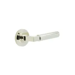 Westminster Door Handles Knurled Rose Polished Nickel