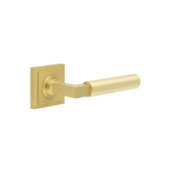 Westminster Door Handles Square Stepped Satin Brass