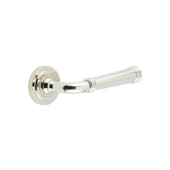 Highgate Door Handles Stepped Rose Polished Nickel