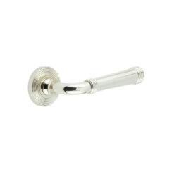 Highgate Door Handles Reeded Rose Polished Nickel