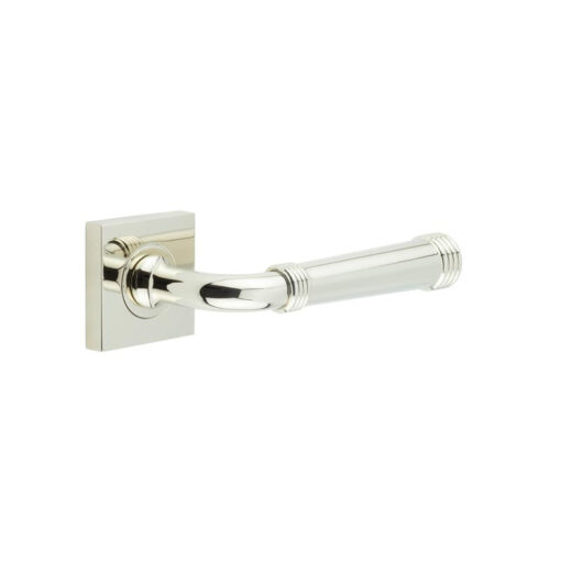 Highgate Door Handles Square Plain Polished Nickel