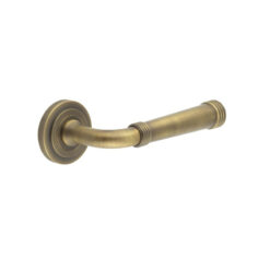 Highgate Door Handles Stepped Rose Antique Brass