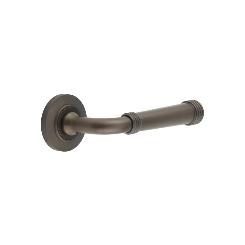 Highgate Door Handles Chamfered Rose Dark Bronze