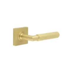 Piccadilly Door Handle on Square Plain Rose Satin Brass