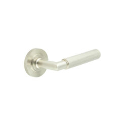 Piccadilly Door Handle on Knurled Rose Satin Nickel