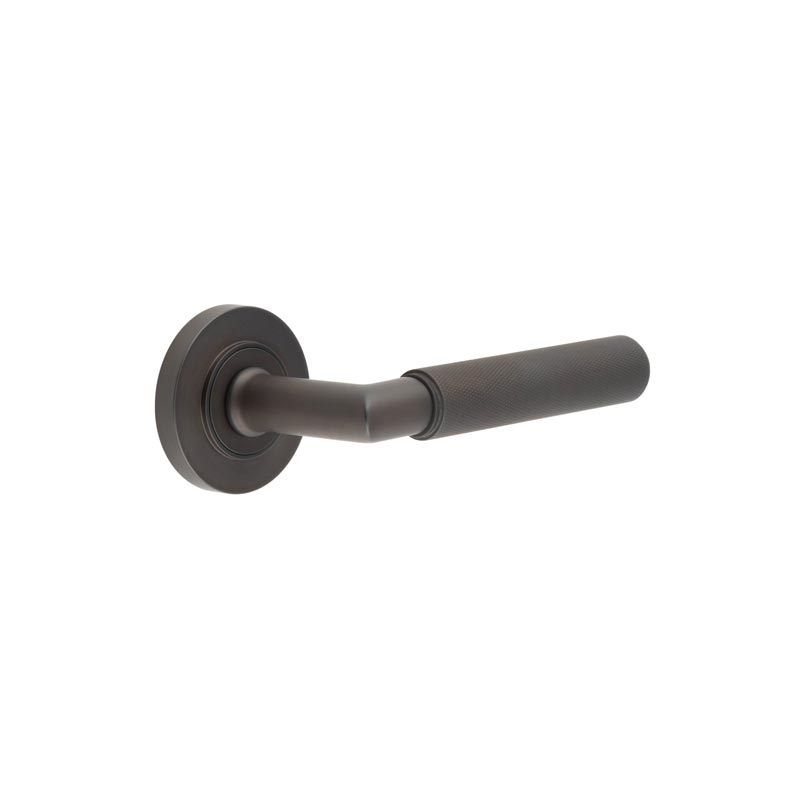 Piccadilly Door Handle on Plain Rose Dark Bronze