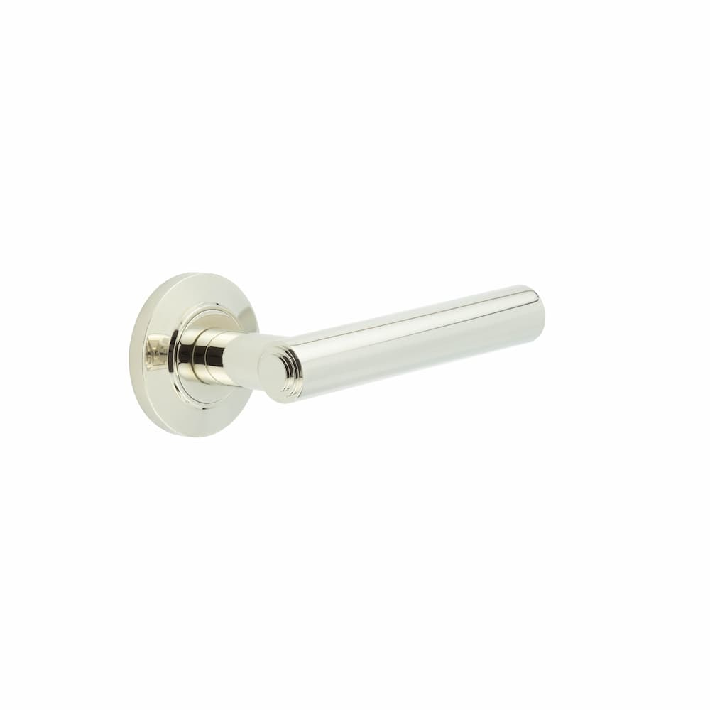 Richmond Door Handles Chamfered Rose Polished Nickel