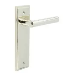 Richmond Door Handle Latch Backplate Polished Nickel