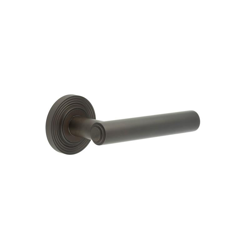 Richmond Door Handles Reeded Rose Dark Bronze