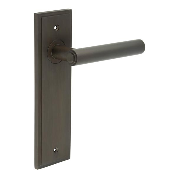 Richmond Door Handle Latch Backplate Dark Bronze