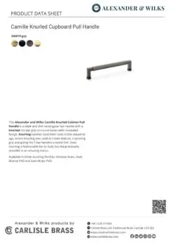 Alexander And Wilks Camille Knurled Cabinet Pull 160Mm C/C Matt Black AW819-160-BL