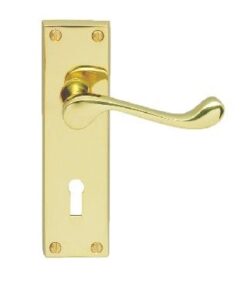 CARLISLE BRASS - CBS54-BP VICTORIAN SCROLL LEVER ON BACKPLATE - LOCK 57MM C/C (CONTRACT RANGE)