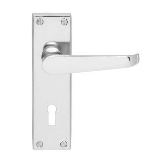 CARLISLE BRASS - CBV30CP-BP VICTORIAN FLAT LEVER ON BACKPLATE - LOCK 57MM C/C (CONTRACT RANGE)