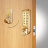 CODELOCKS CL2255 Electronic Digital Lock Tubular Mortice Latch PVD P/Brass