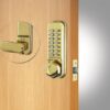 CODELOCKS Mechanical Digital Locks 200 series Mortice Latch Hold open PVD Polished Brass