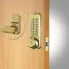 CODELOCKS Mechanical Digital Locks 200 series Mortice Latch Hold open PVD Polished Brass