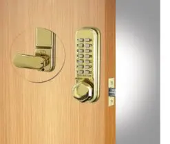 CODELOCKS Mechanical Digital Locks 200 series Mortice Latch Hold open PVD Polished Brass
