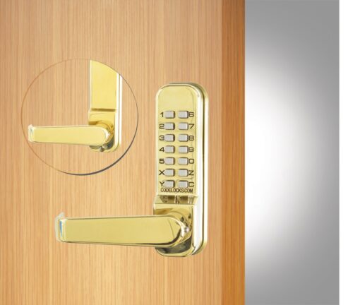 CODELOCKS 405 Mechanical Digital Locks 400 series Front & Back Plate Only Passage Set PVD Polished Brass