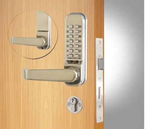 CODELOCKS 420 Mechanical Digital Locks 400 series with Anti-Panic Mort.Lock D/Cyl PVD Stainless Steel