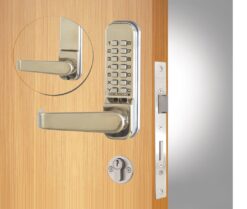 CODELOCKS 425 Mechanical Digital Locks 400 series with Anti-Panic Mort.Lock D/Cyl Passage S PVD Stainless Steel