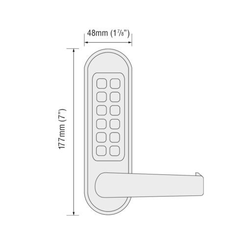 CODELOCKS 500 Mechanical Digital Locks 500 series Front Plate Only - Panic Kit PVD Stainless Steel