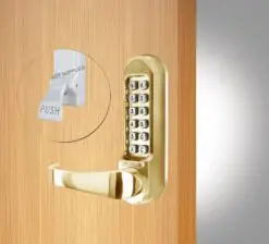 CODELOCKS 505 Mechanical Digital Locks 500 series Front Plate Only Passage- Panic Kit PVD Polished Brass