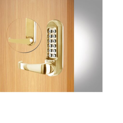 CODELOCKS 505 Mechanical Digital Locks 500 series Front & Back Plate Only Passage Set PVD Polished Brass