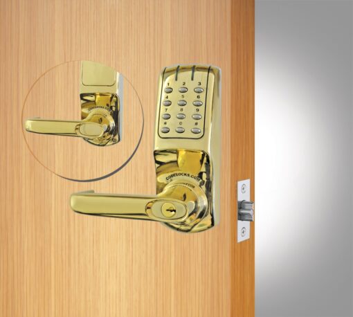 CODELOCKS CL5000 Electronic Digital Lock Tubular Mortice Latch PVD P/Brass