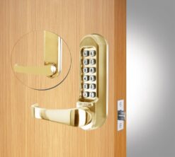 CODELOCKS 510 Mechanical Digital Locks 500 series Tubular Mortice Latch PVD Polished Brass