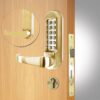 CODELOCKS 520 Mechanical Digital Locks 500 series with Anti-Panic Mort.Lock D/Cyl PVD Polished Brass