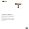 Alexander And Wilks Bamboo T-Bar Cupboard Knob 55Mm Matt Black AW801B-55-BL
