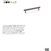 Alexander And Wilks Reeded T-Bar Cabinet Pull 128Mm C/C Matt Black AW809R-128-BL