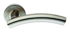 CARLISLE BRASS - CSL1193-BP 19MM DIA. CURVED LEVER ON CONCEALED FIX SPRUNG ROUND ROSE G201