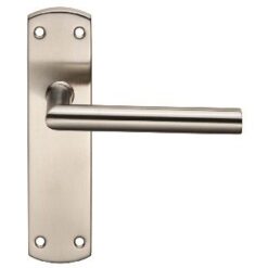 CARLISLE BRASS - CSLP1162B-SSS STEELWORX MITRED CSL LEVER ON BACKPLATE - LATCH 172 X 44MM SATIN