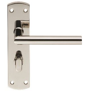 CARLISLE BRASS - CSLP1162T-BSS STEELWORX MITRED CSL LEVER ON BACKPLATE - BATHROOM 57MM C/C (172 X 44MM) - POLISHED