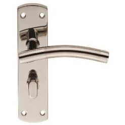 CARLISLE BRASS - CSLP1163T-DUO STEELWORX CURVED -T CSL LEVER ON BACKPLATE - BATHROOM 57MM C/C (172 X 44MM) - DUAL FINISH