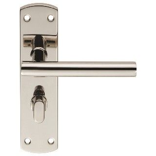 CARLISLE BRASS - CSLP1164T-BSS STEELWORX MITRED - T CSL LEVER ON BACKPLATE - BATHROOM 57MM C/C (172 X 44MM) - POLISHED