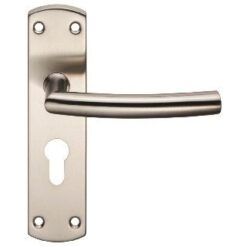 CARLISLE BRASS - CSLP1167E-SSS STEELWORX ARCHED CSL LEVER ON BACKPLATE - LOCK EURO PROFILE 47.5MM C/C (172 X 44MM) -SATIN